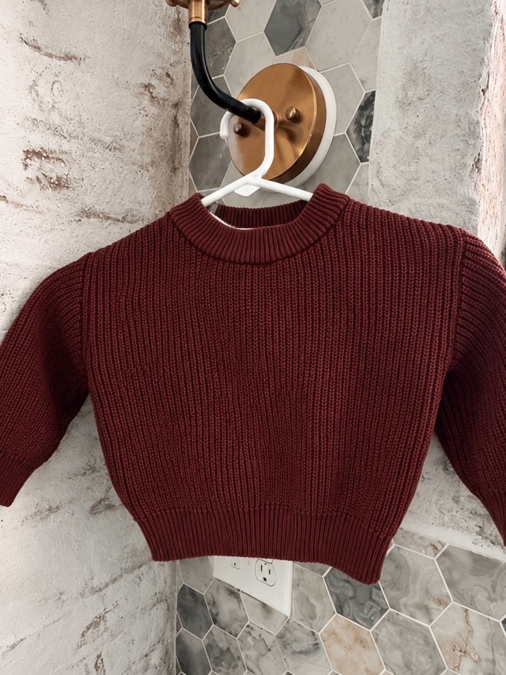 Colored Organics Toddler Knit Sweater Burgundy 2T NWOT